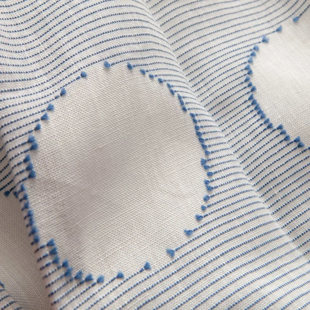 2 Pinch Pleated Curtain Panels Drapes Polka Dot Pattern w Hooks 27x41 Blue White - Picture 5 of 10